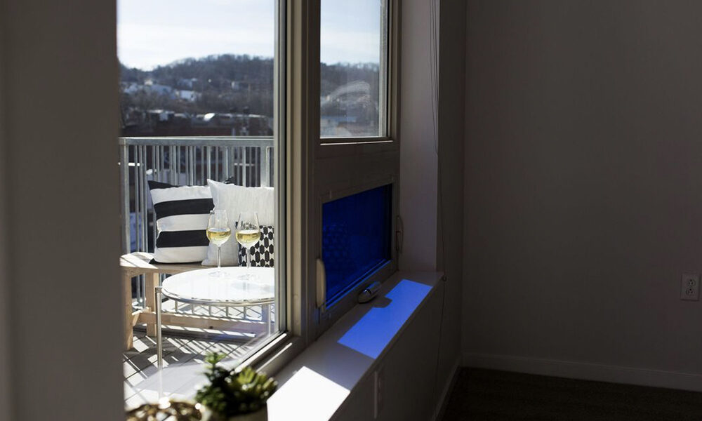 View of patio from apartment