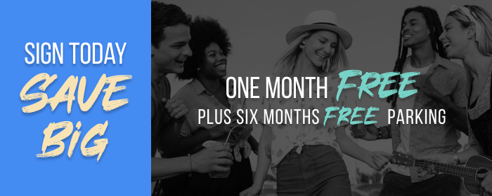 One Month Free PLUS Six Months Free Parking Special